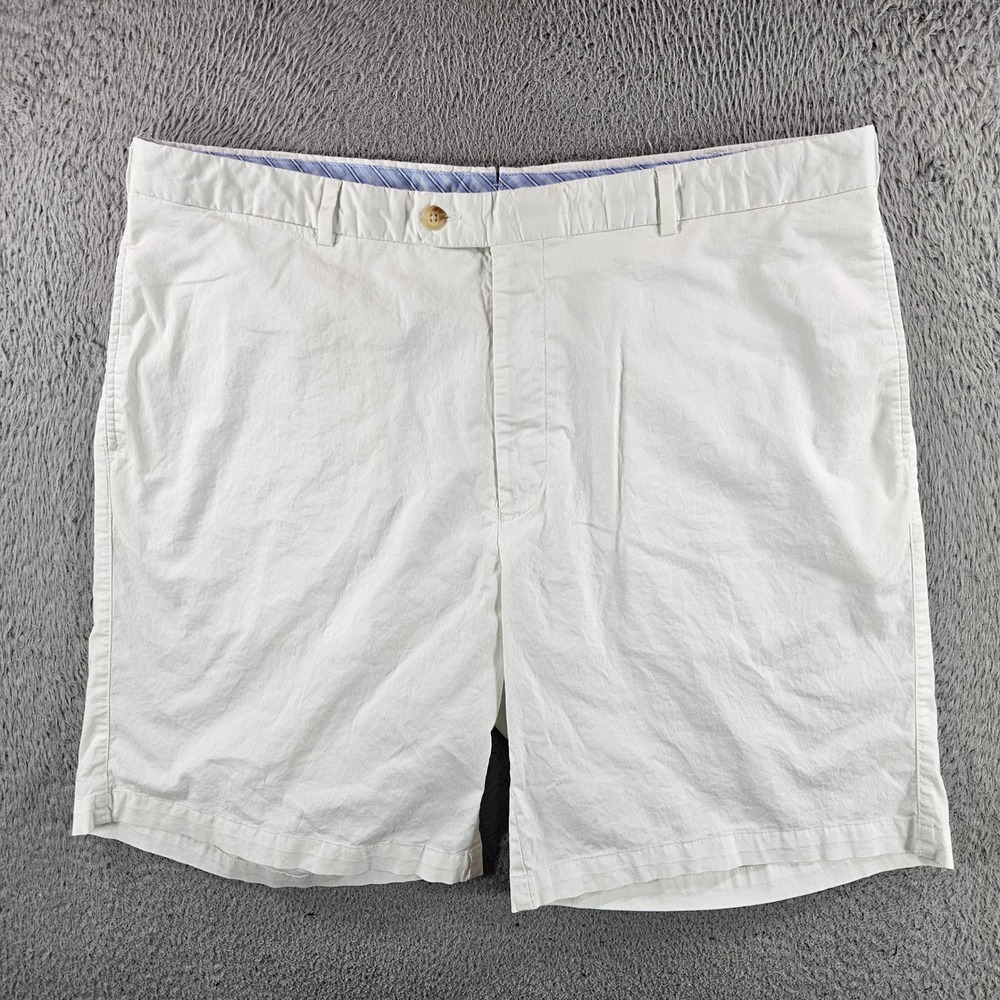 Peter Millar Crown Mens White Cotton Stretch Flat Front Chino Shorts Size 40